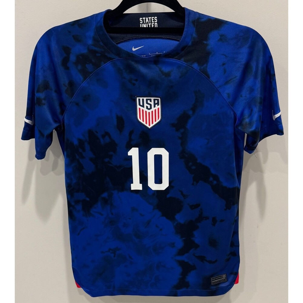 Team USA Soccer Nike Jersey - Youth Large - Christian Pulisic #10 - Blue